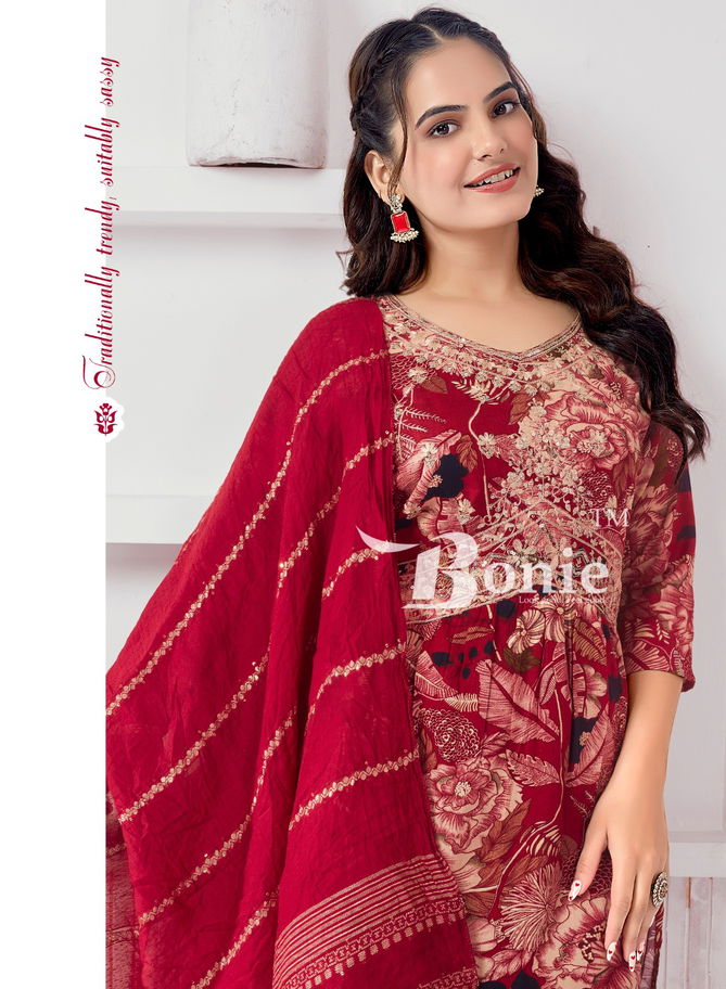 Alia 10 By Bonie Rayon Printed Kurti With Bottom Dupatta Wholesale Shop In Surat